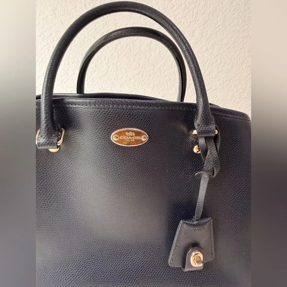 Coach Margot Carryall Satchel Purse | Navy Blue with Gold Hardware